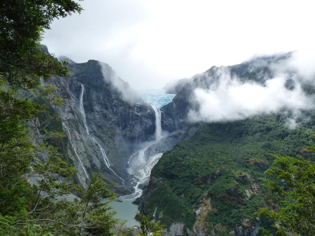 Chile: Queulat National Park, hanging glacier