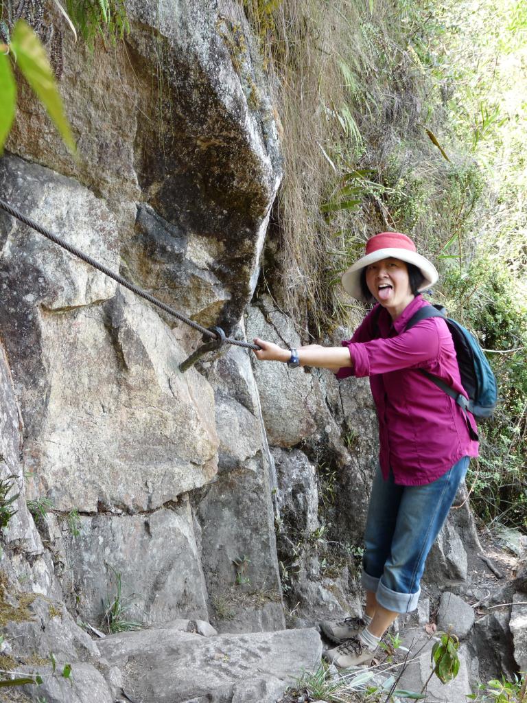 Peru: Steep descent from Waynapicchu back to Machu Picchu