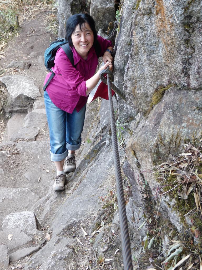 Peru: Steep descent from Waynapicchu back to Machu Picchu